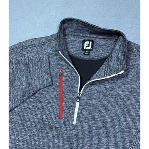 Footjoy 1/4 Zip Pullover Mens M Gray Performance Golf Chest Pocket Athleisure